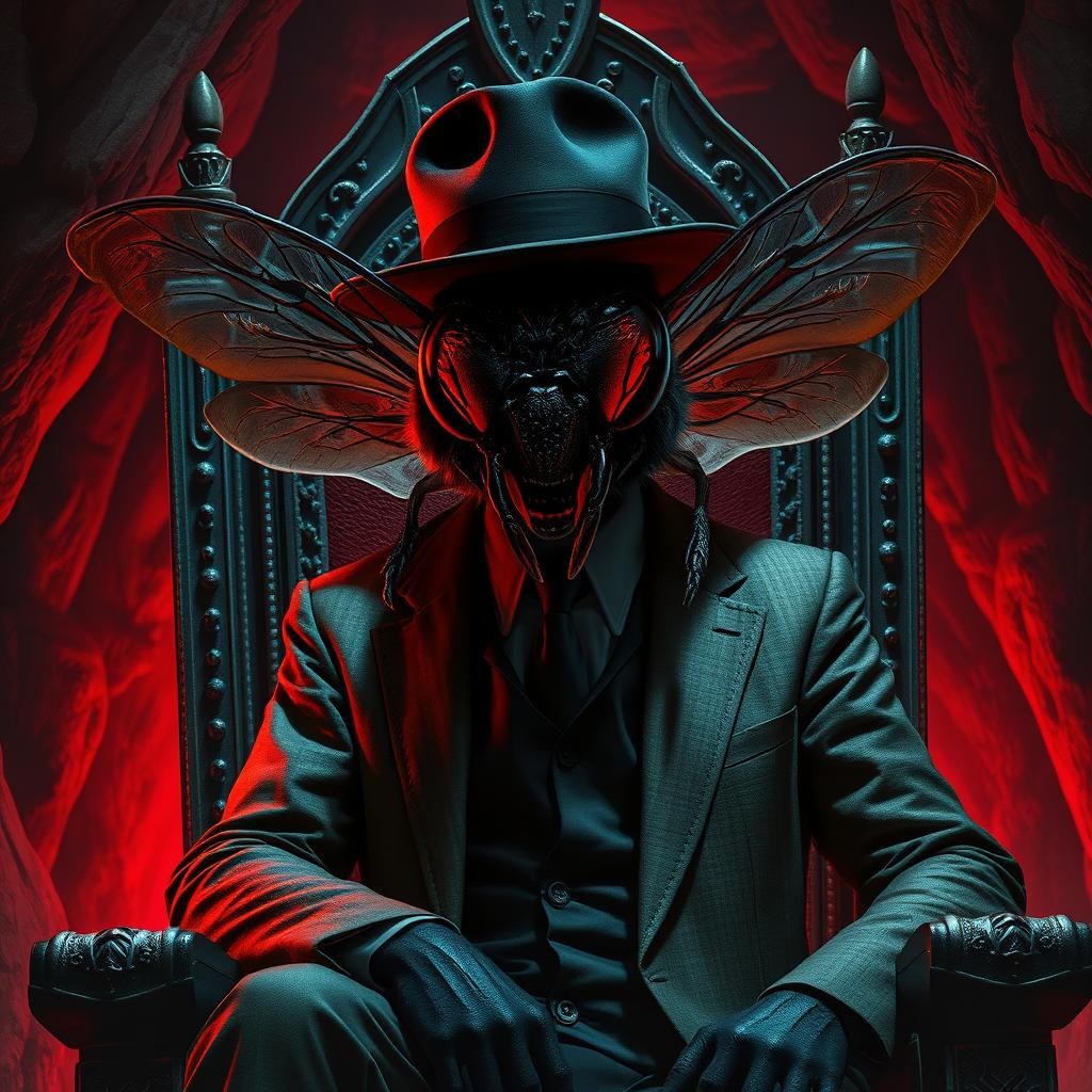 Ominous Bee King in Surrealist Style