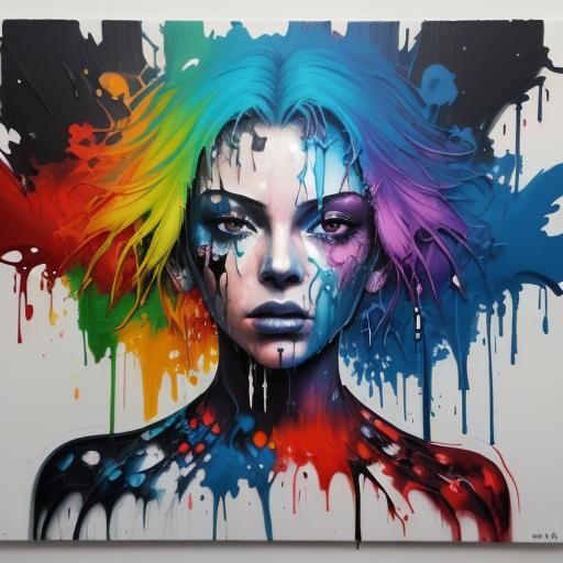 Graffiti Splash Art with Melting Textures