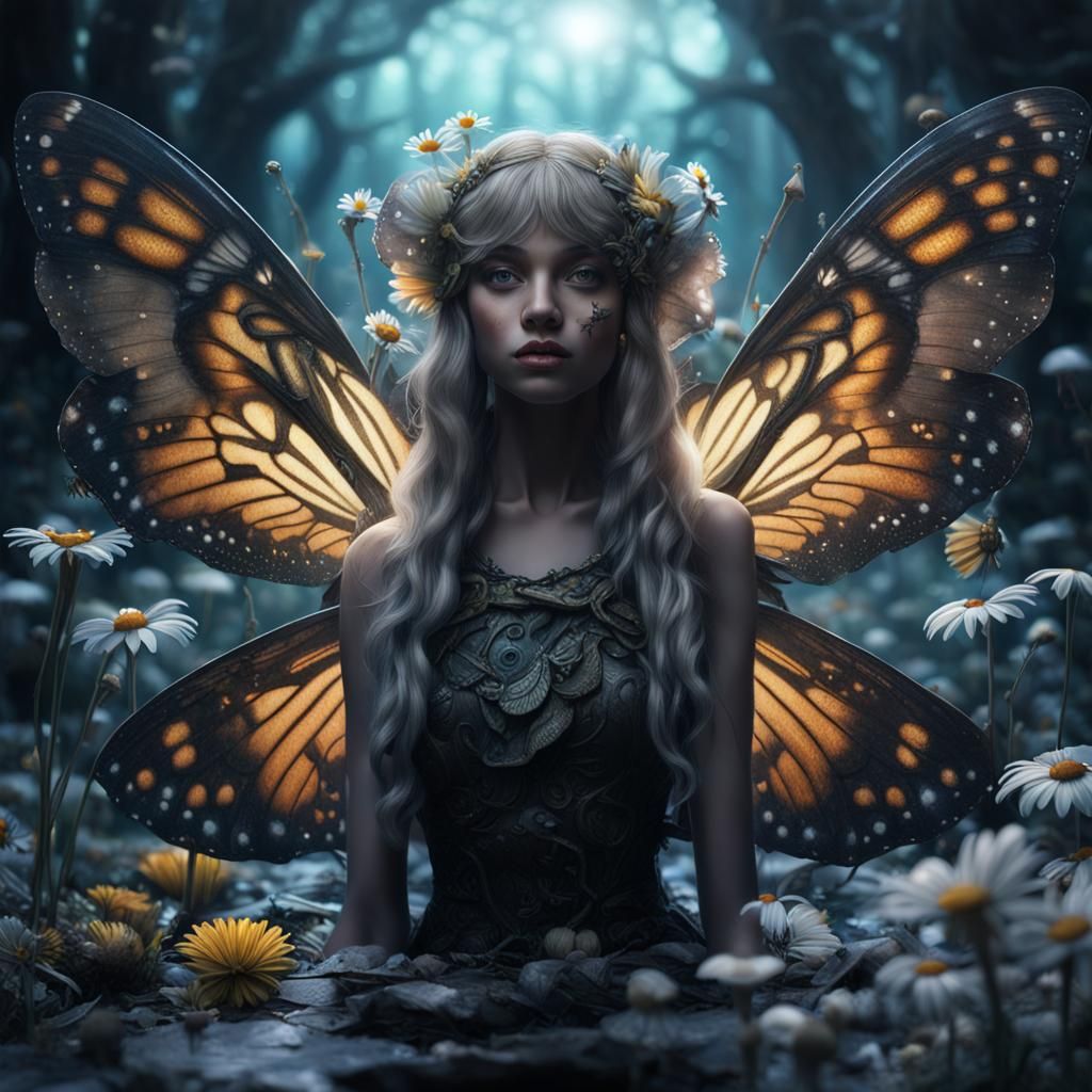 Goddess Fae in Hyperrealistic Dark Fantasy Style