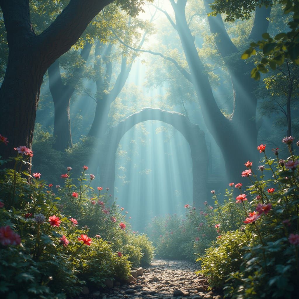 Heavenly Mystical Garden: Fantasy Concept Art