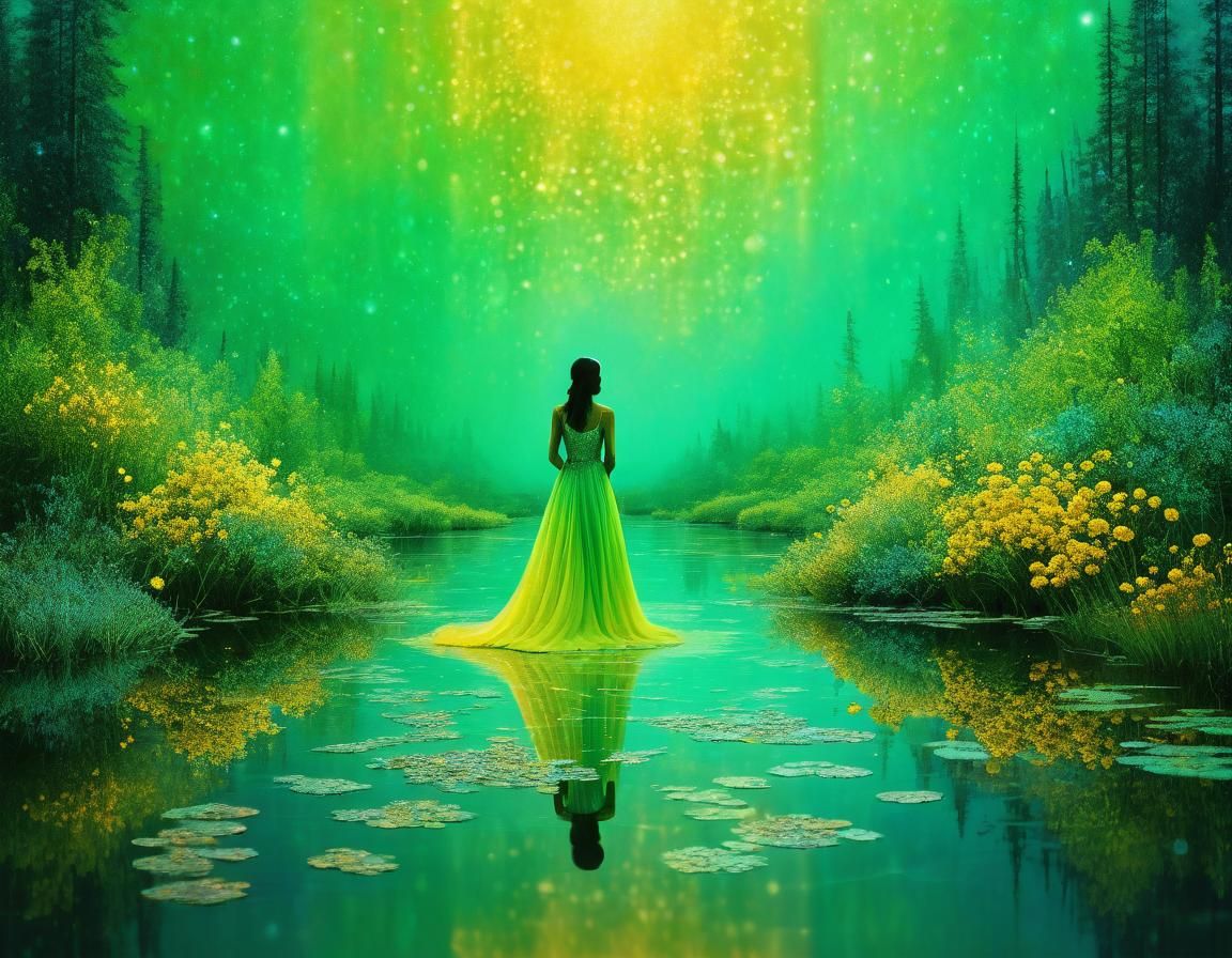 Ethereal Abstract Floral Art in Surreal Style