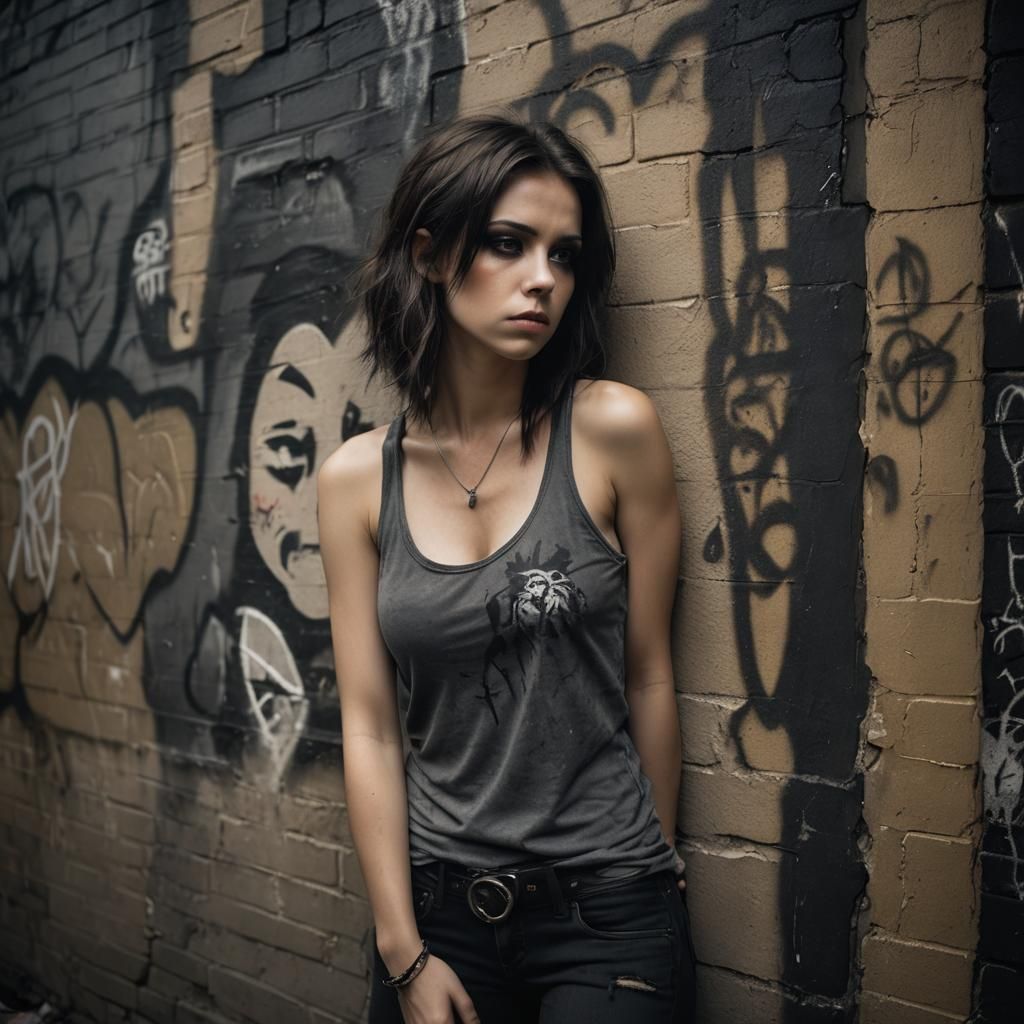 Gothic Vampire Portrait in Film Noir Style