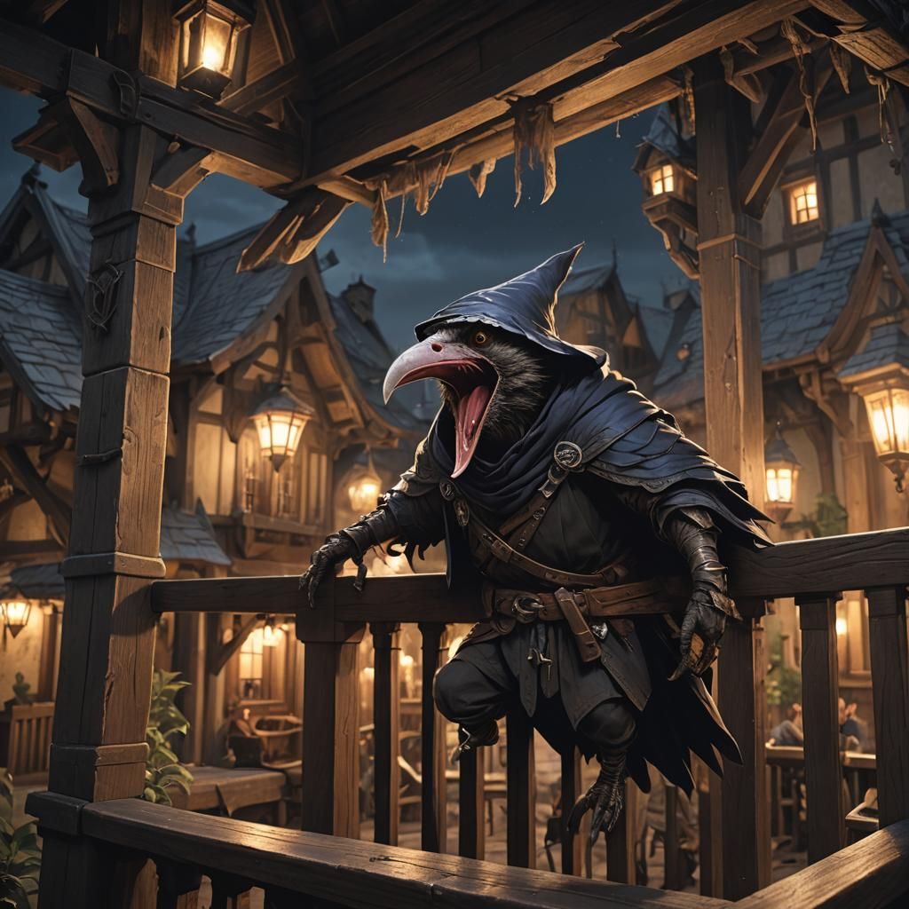Kenku Ambush: Dark Fantasy Concept Art