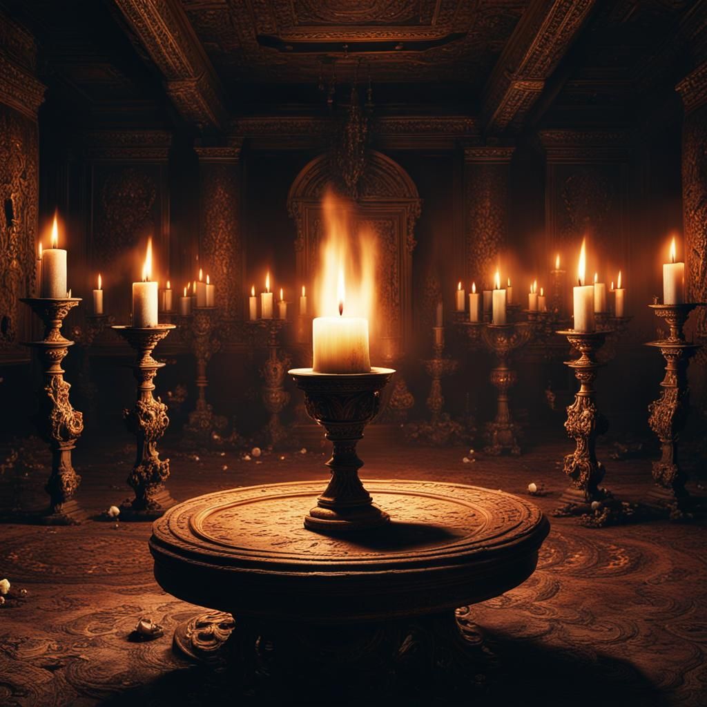 Brooding Spirits Held Back by Candlelight