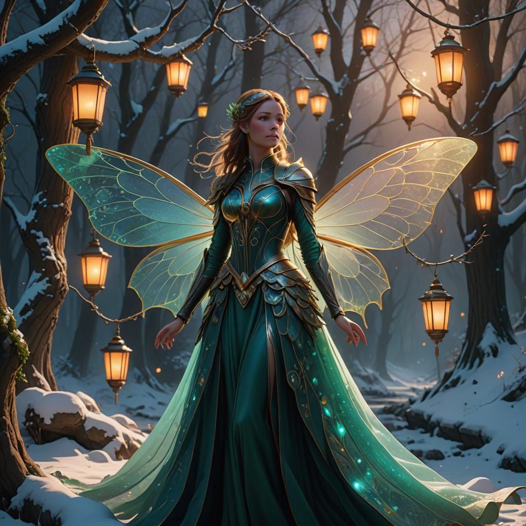 Enchanted Winter Wonderland in Vibrant Colors