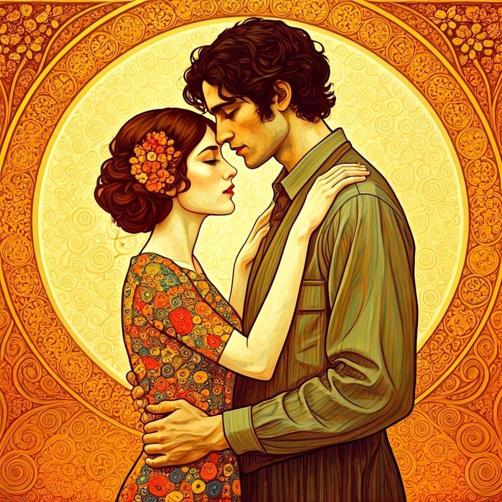 Love Entwined in Golden Radiance