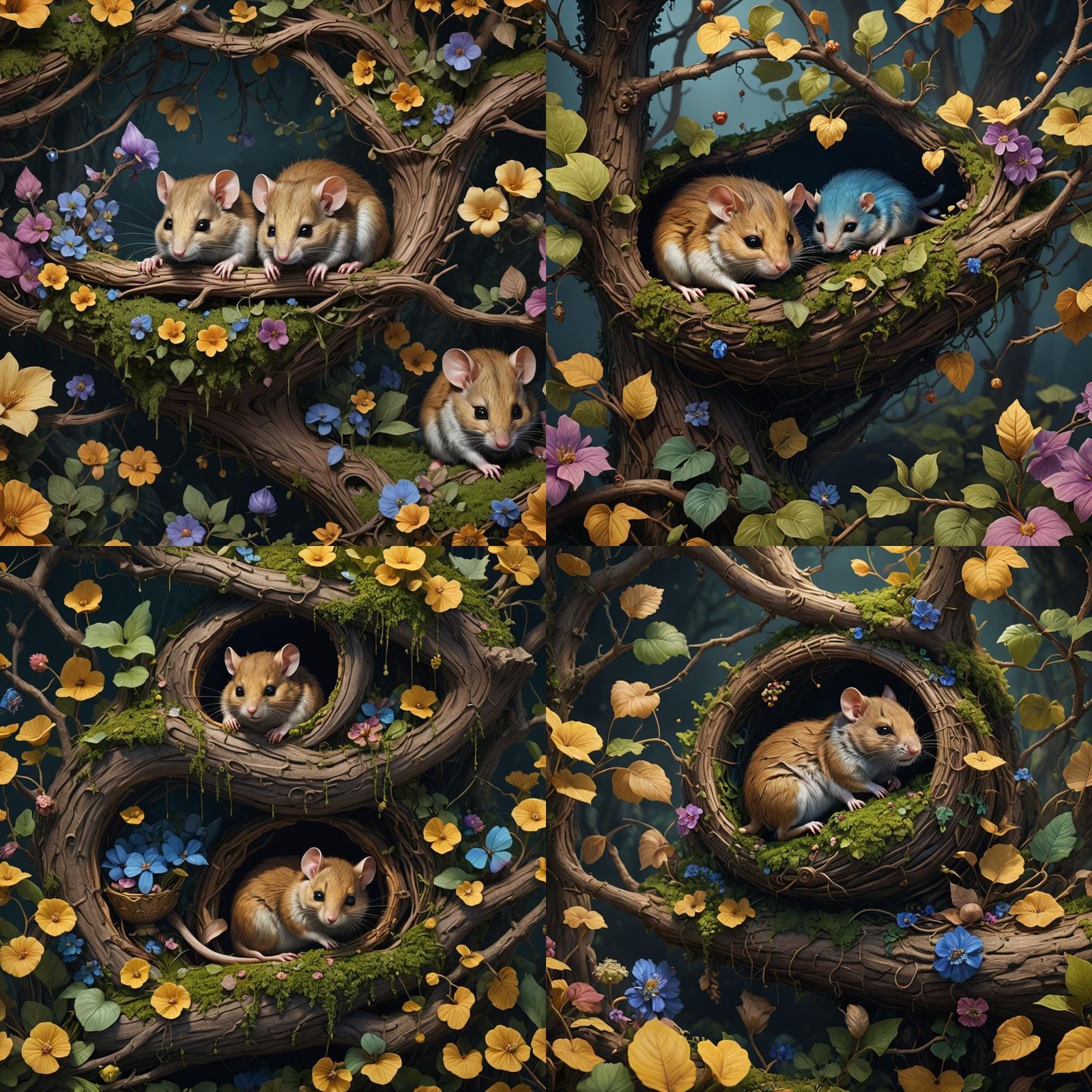 Sleeping Dormouse in Detailed Matte Painting