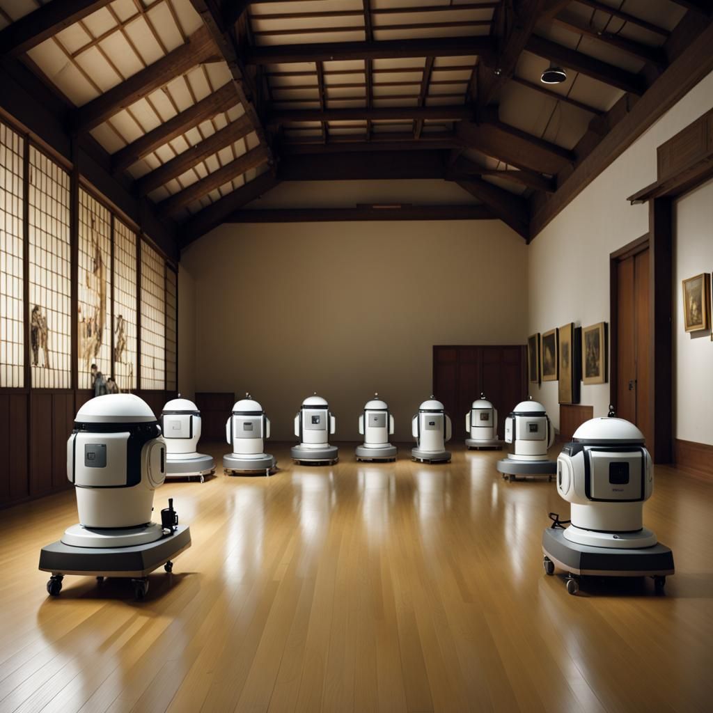 Vacuum Robots Clean Medieval Japanese Art Gallery