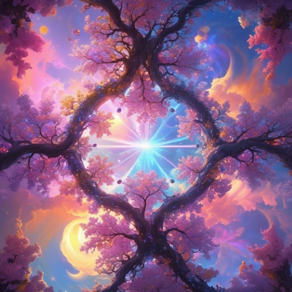 Ethereal Beings in Surreal Oil Painting