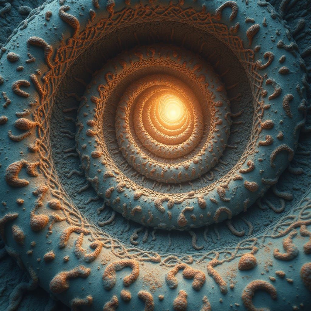 Escher-Inspired Vortex Portal Swirls with Kundalini Snakes