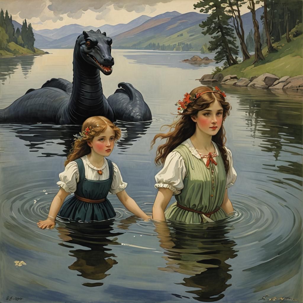 Loch Ness Monster Devours Poetesses: A Scary Cute Scene