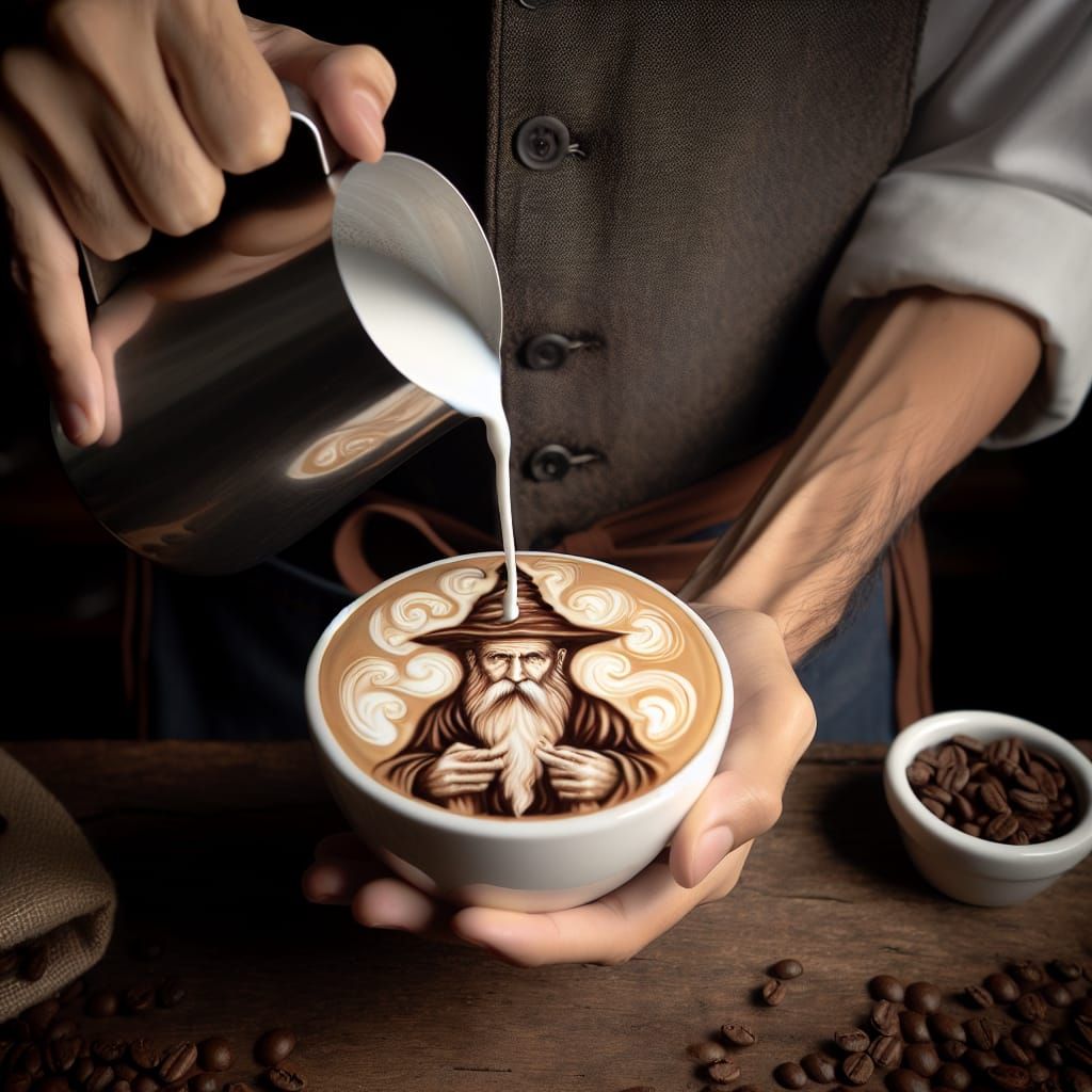 Gandalf Coffee Art