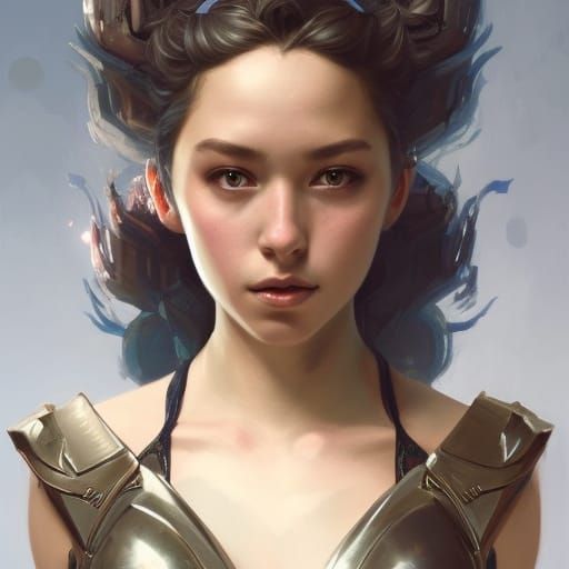 Fantasy Armor Portrait in Hyperdetailed Style