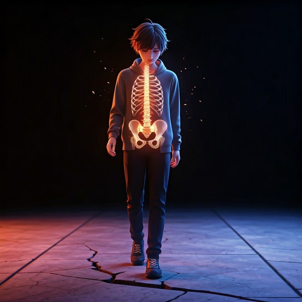 Surreal Figure Confronts Inner Turmoil