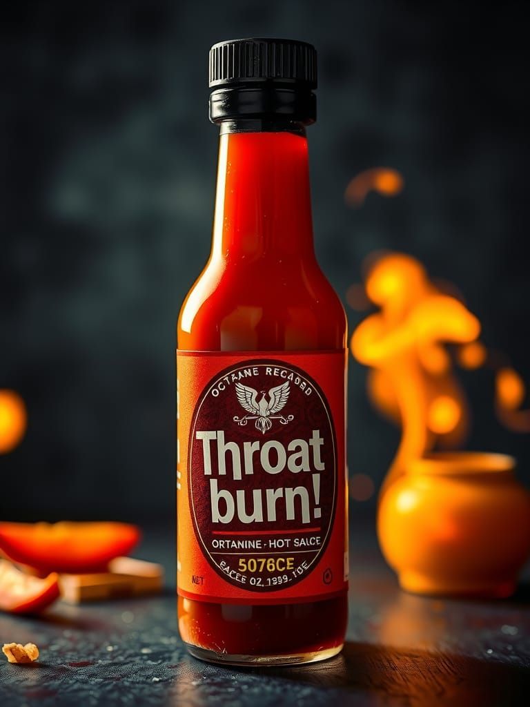 Throat Burn Hot Sauce: Humorous Food Photography