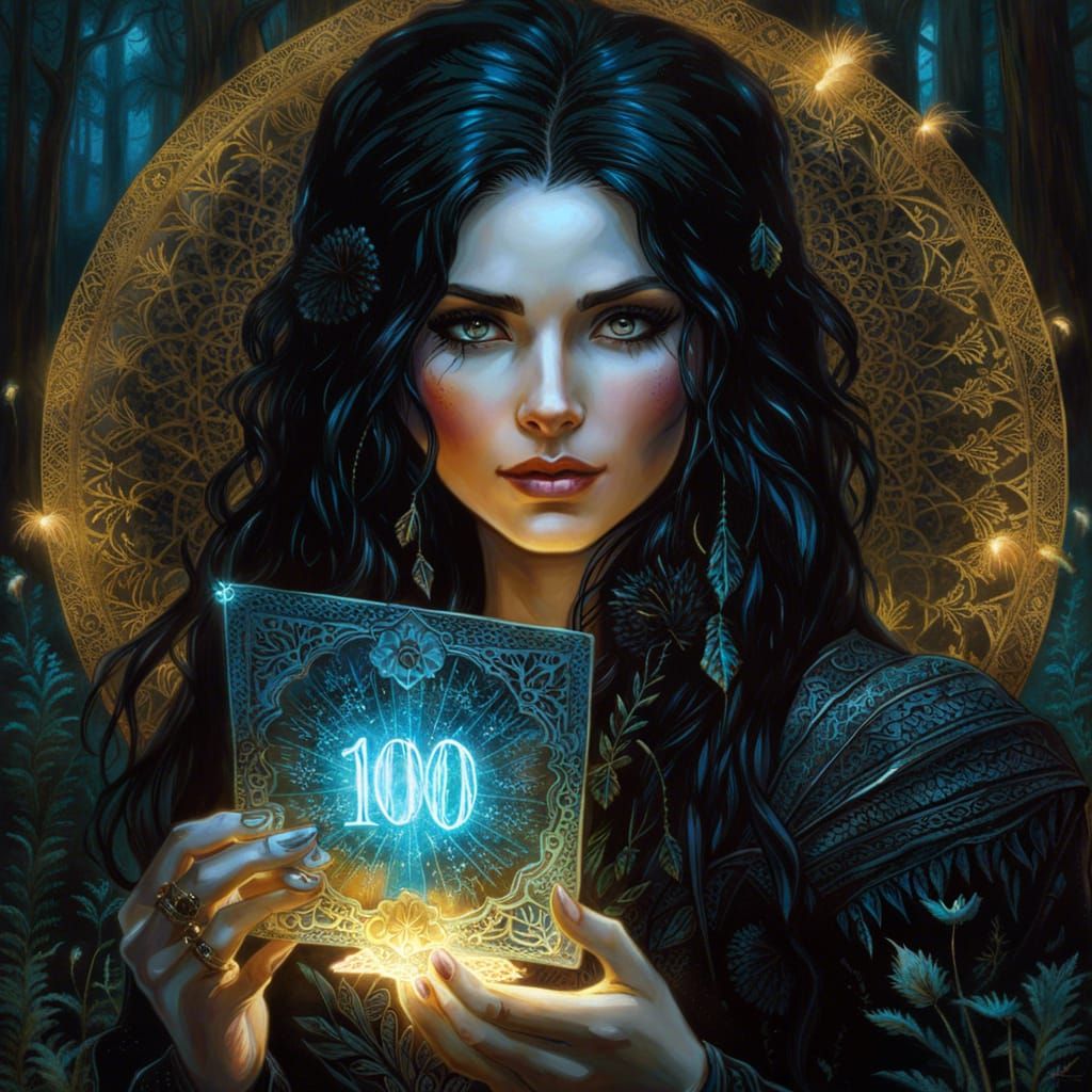 Bioluminescent Yennefer Lace Art in Dark Fantasy Style