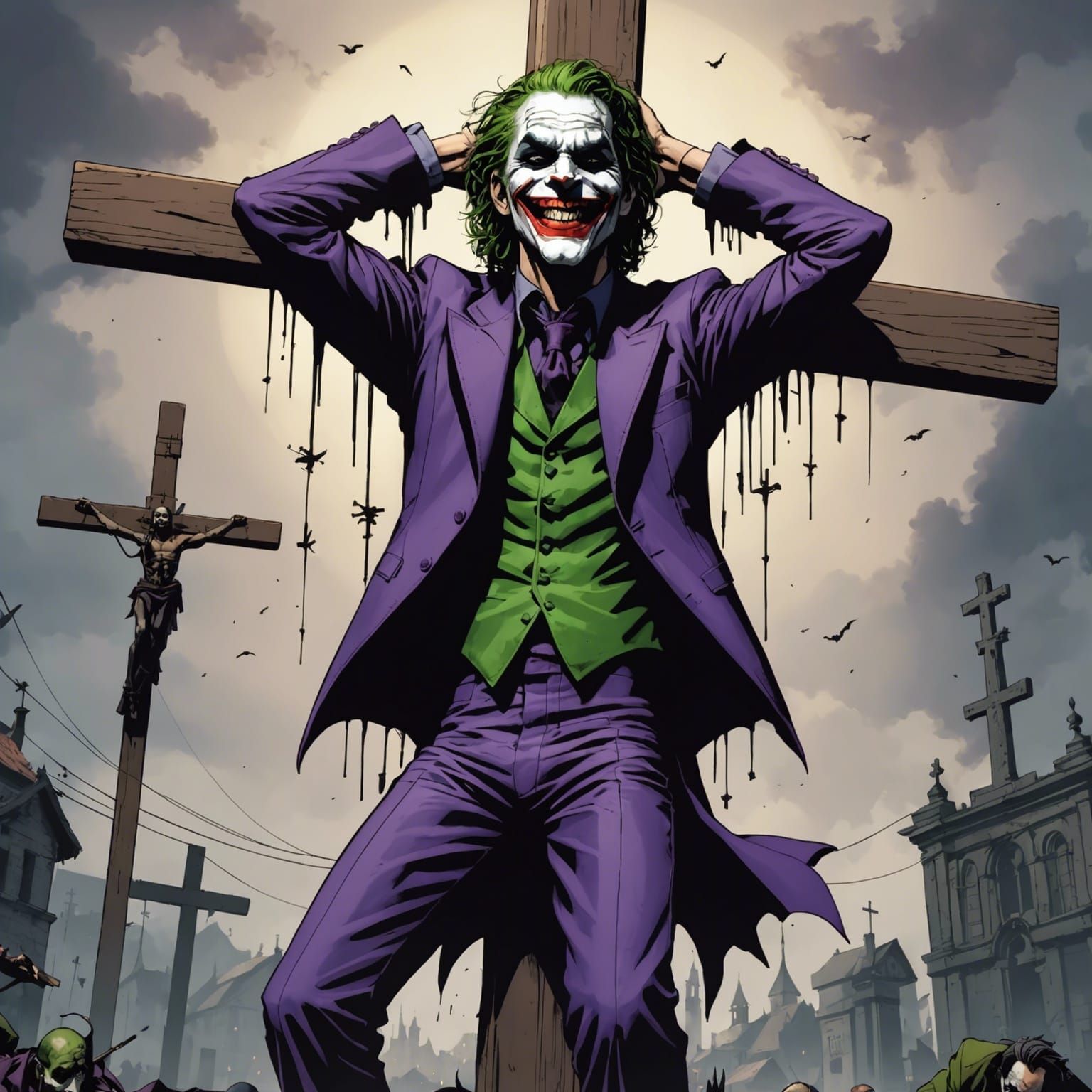 Joker Crucified: Anime-Inspired Key Visual