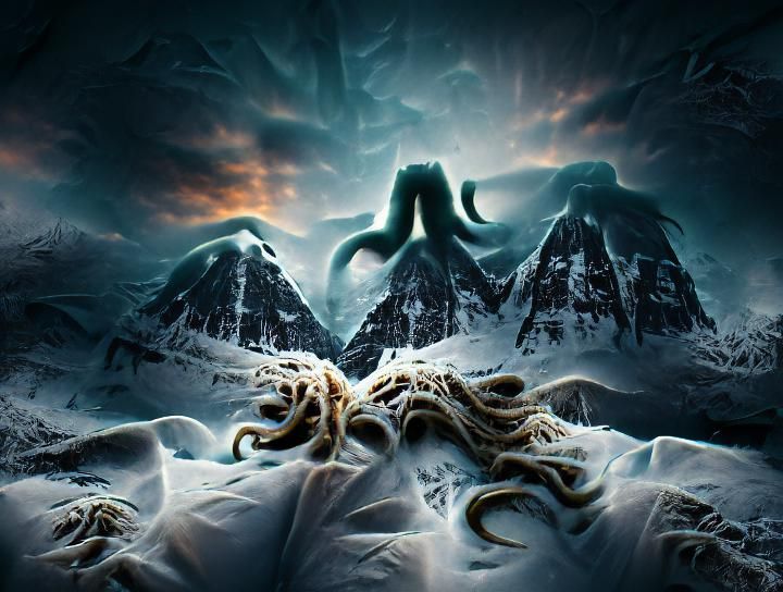 Eldritch Horror in Arctic Mountains: A Lovecraftian Movie Po...