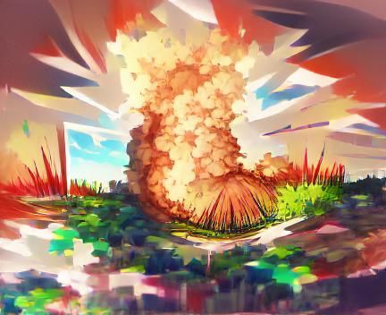 Dramatic Explosion of Earth and Rock