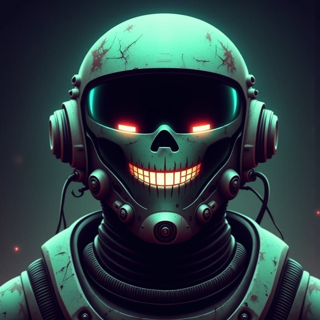 Teal Soldier with Skull Helmet by Beeple
