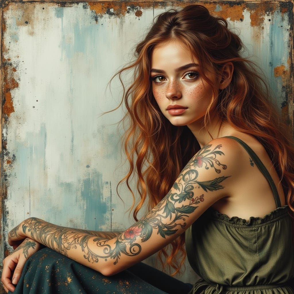 Symbolic Portrait of Feyre with Tattoos