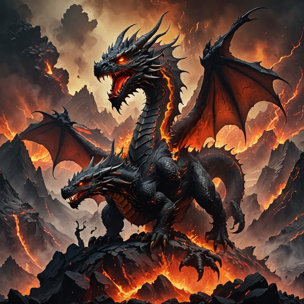 Dragon in a Volcanic Landscape
A dramatic double exposure image in 8K Ultra HD, featuring the fierce silhouette of a dra...