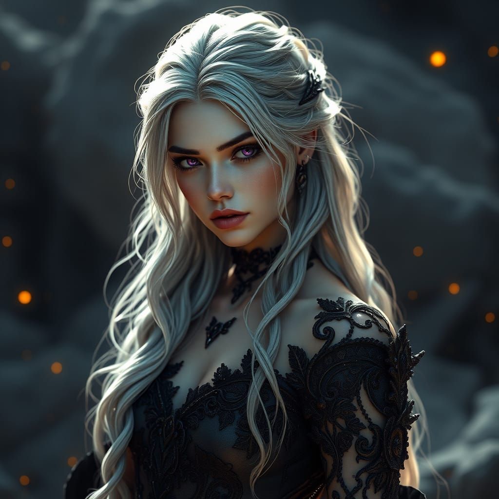 Tragic Princess in Dark Fantasy Art Style