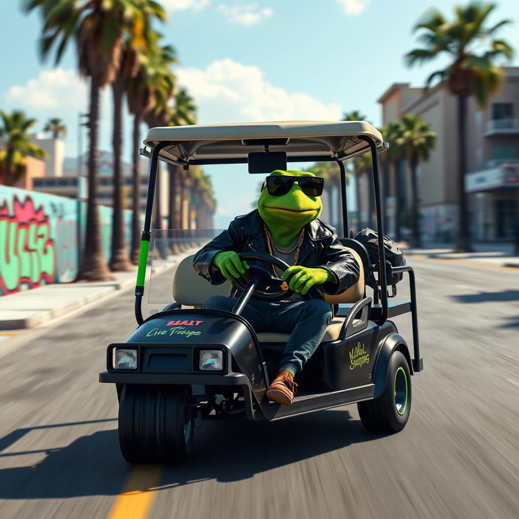 Monkey Cruises Los Santos in Style with Gangster Kermit