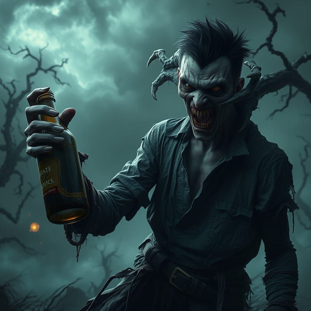 Grotesque Transformation into a Dark Fantasy Monster