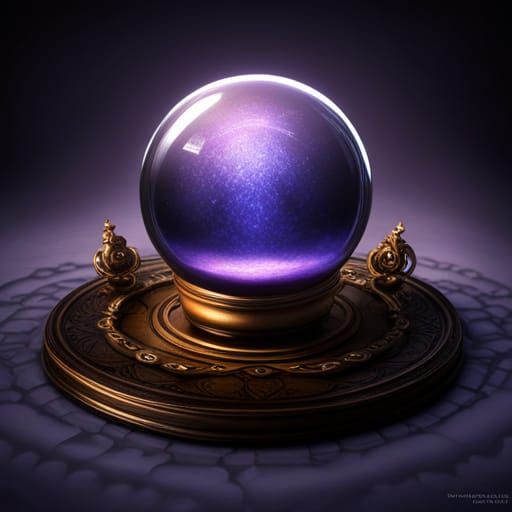 Mystical Crystal Ball and Tarot Card Art