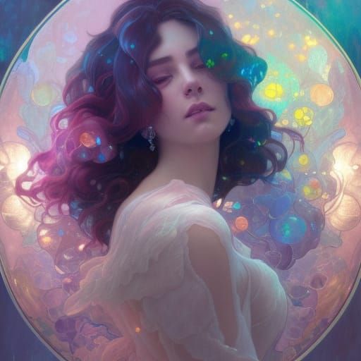 Crystal Flowers and Owl in Hyperrealistic Splash Art