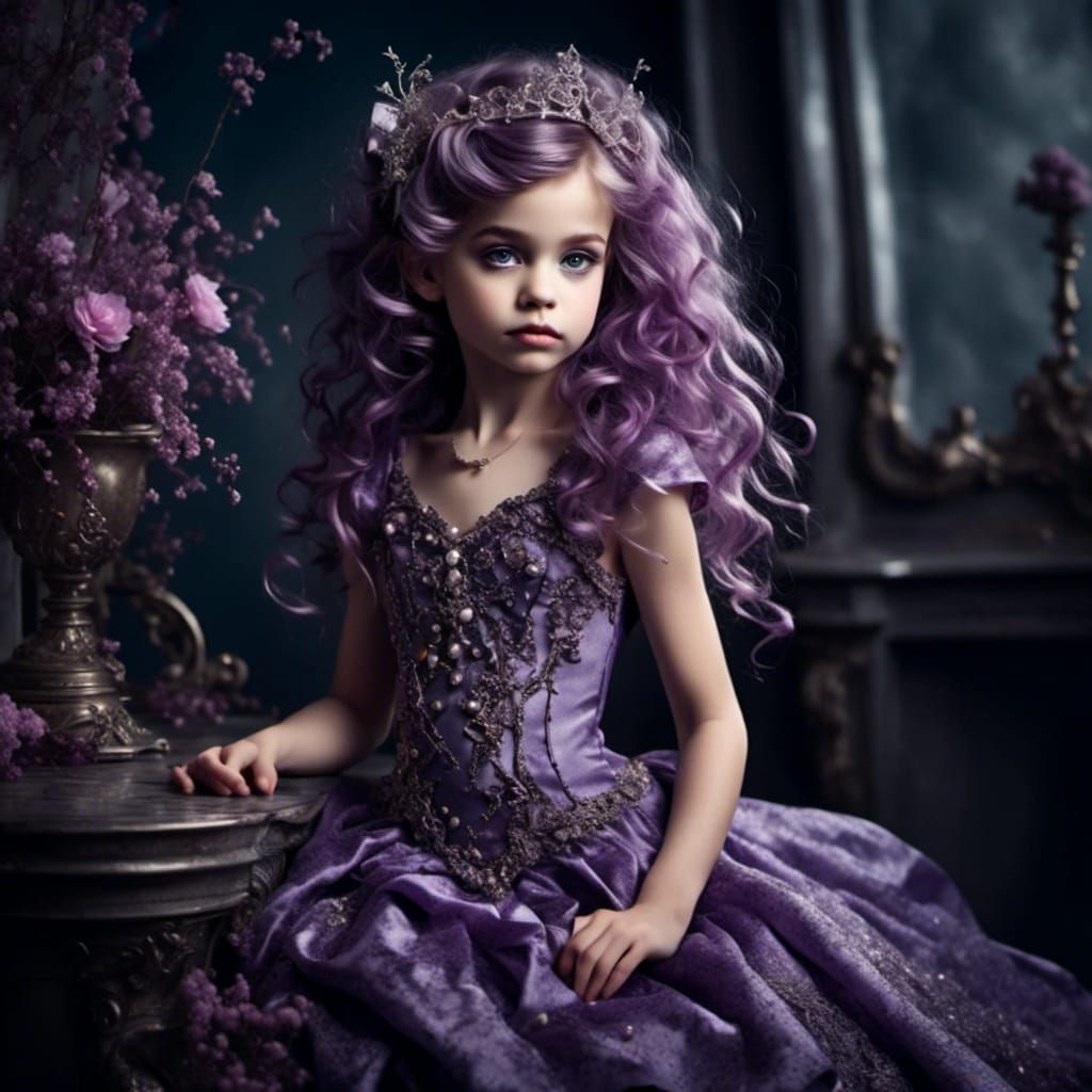 Glamorous Gothic Fairy with Purple Hair