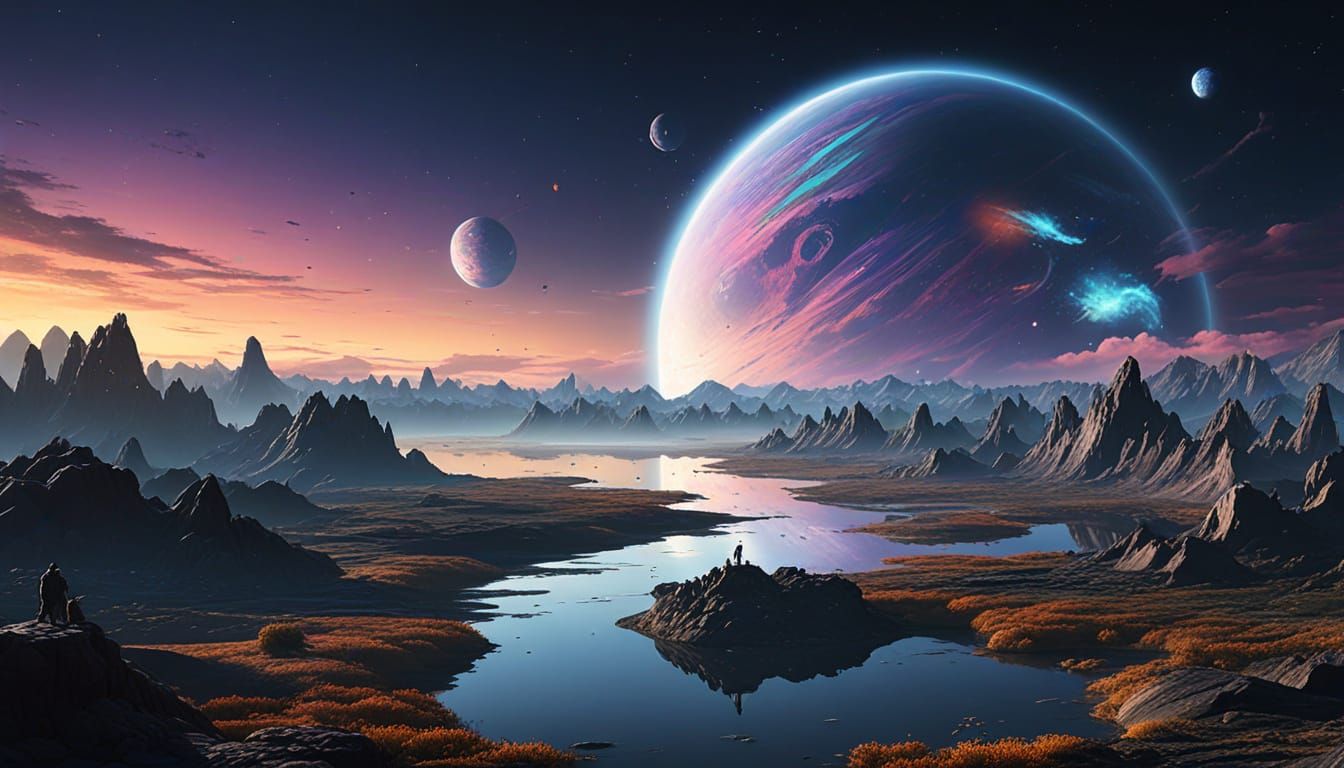 Cat-Human Hybrids Build Space Base on Rainbow Planet