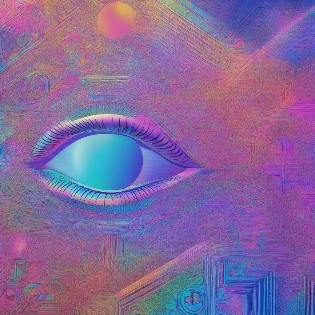 Abstract Geometric Money Print in New Futurist Style