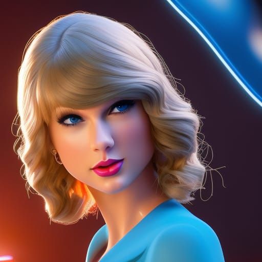 Taylor Swift as Pixar Character in 3D Digital Art