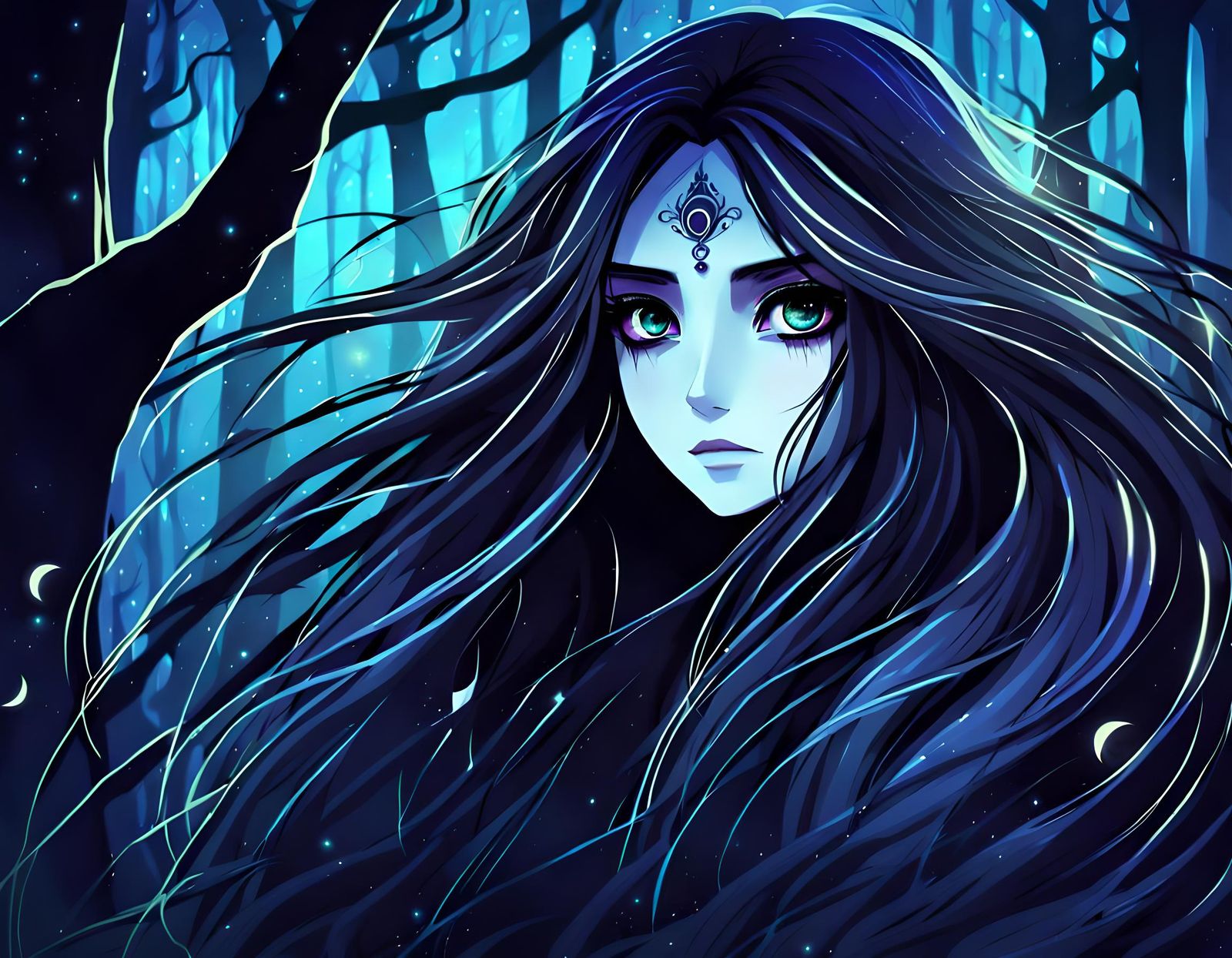 Exotic Fae in Japanese Anime Gothic Style