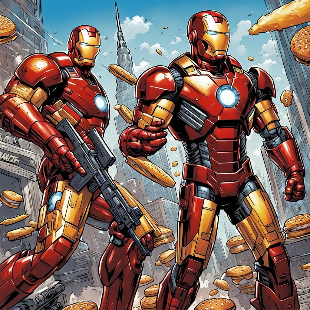 American Iron Man with Burger Blasters