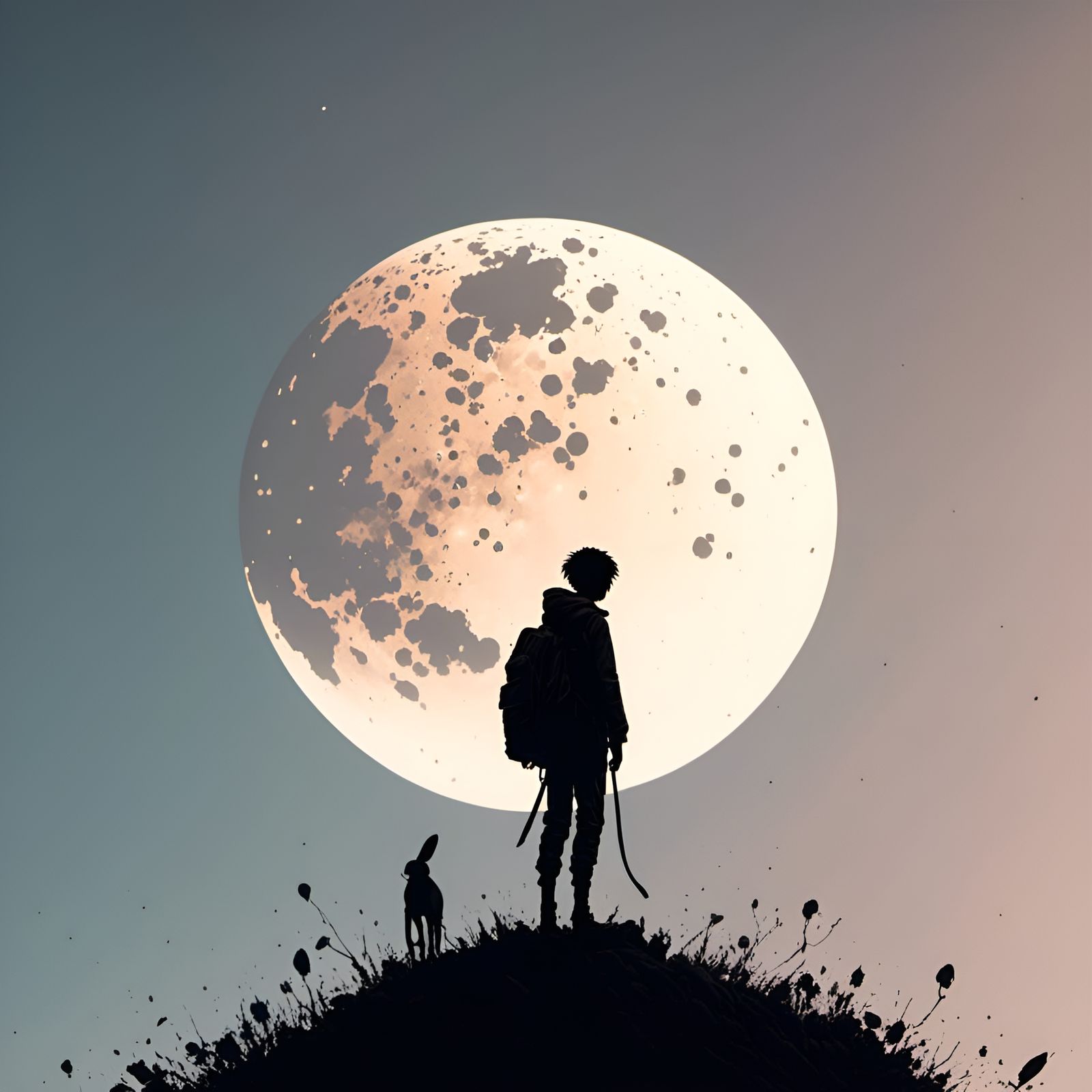 Minimalist Moonlit Silhouette Photography in Japanese Style