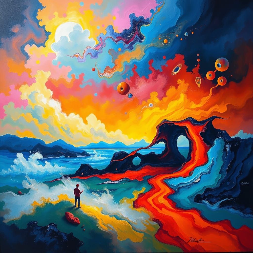 Ethereal Post-Impressionist Dreamscape with Vibrant Colors