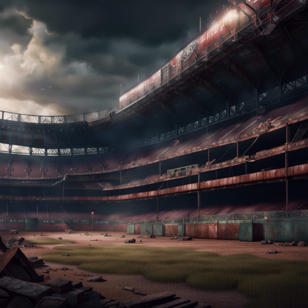 Post-Apocalyptic Fenway Stadium in Detailed Matte Painting
