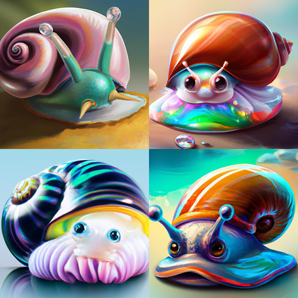 Hyperrealistic Jello Cat Sea Snail in Seascape