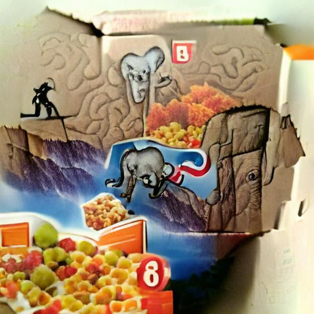 Zombie Elephant Climbing Cereal Box Cliff