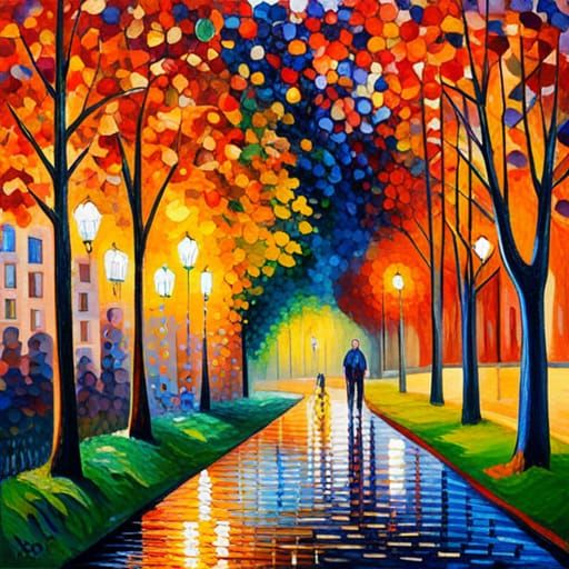 Colorful Impressionist Oil Painting with Textured Impasto