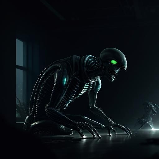 Intricately Detailed Alien in 3D Cinematic Style