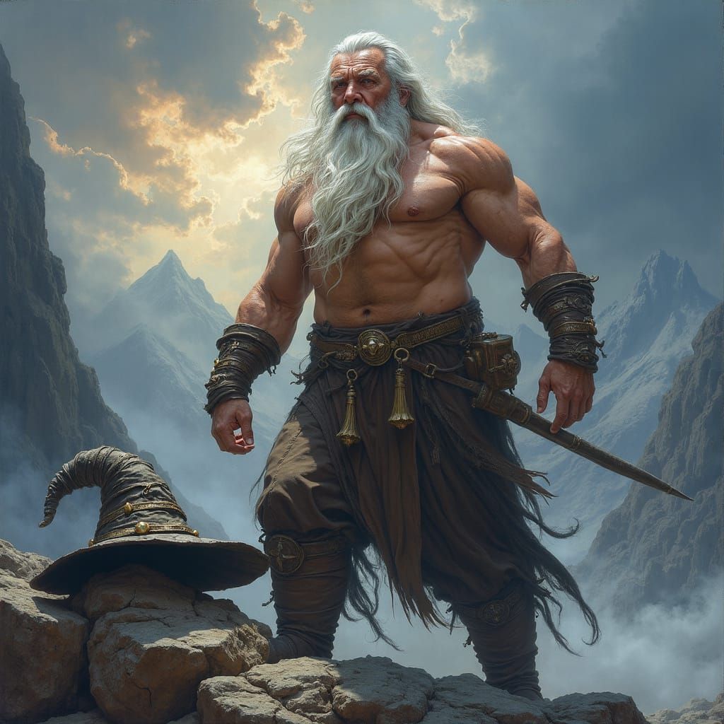 Powerful Wizard in Epic Fantasy Setting