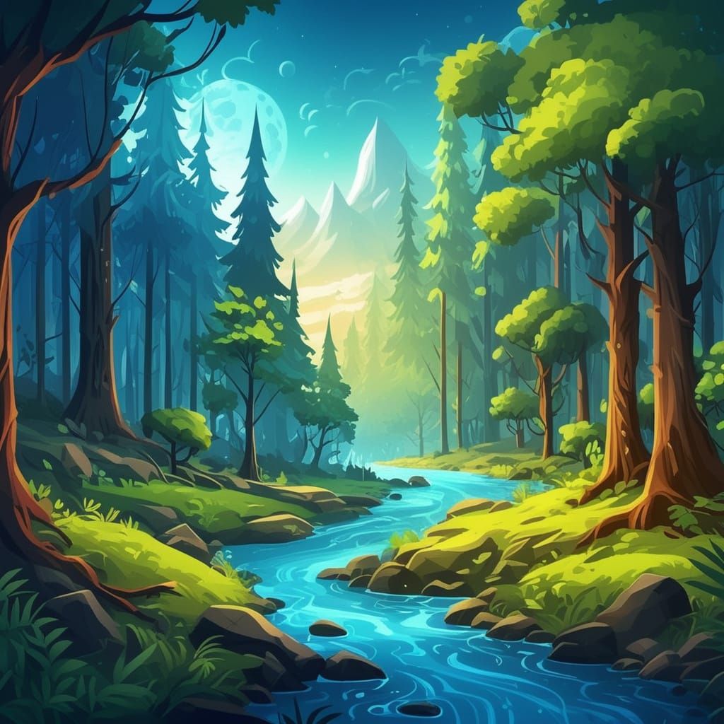 Surreal Forest Landscape AI Art