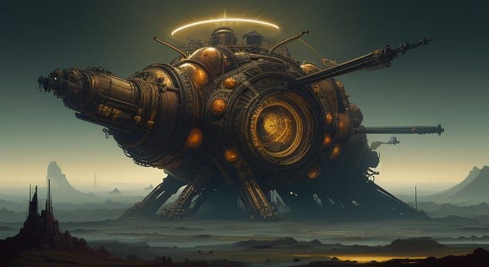 Terra-Forming Exoplanet in Steampunk Industrial Aesthetic