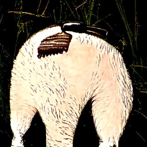 Anthropomorphic Badger with Mustache and Jeans