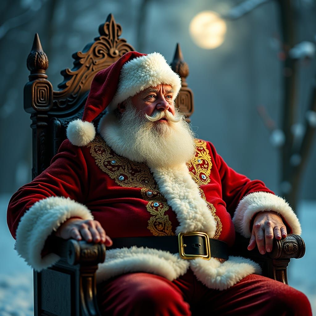 Majestic Santa Claus Portrait in Cinematic Lighting