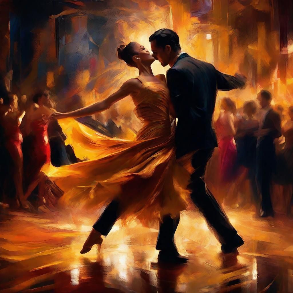 Vibrant Splash Art: Whango Tango Dancer in Ballroom